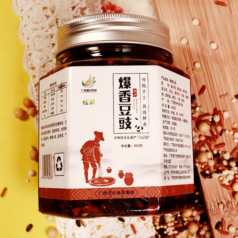 广西桂赞爆香豆豉400g*3瓶/份